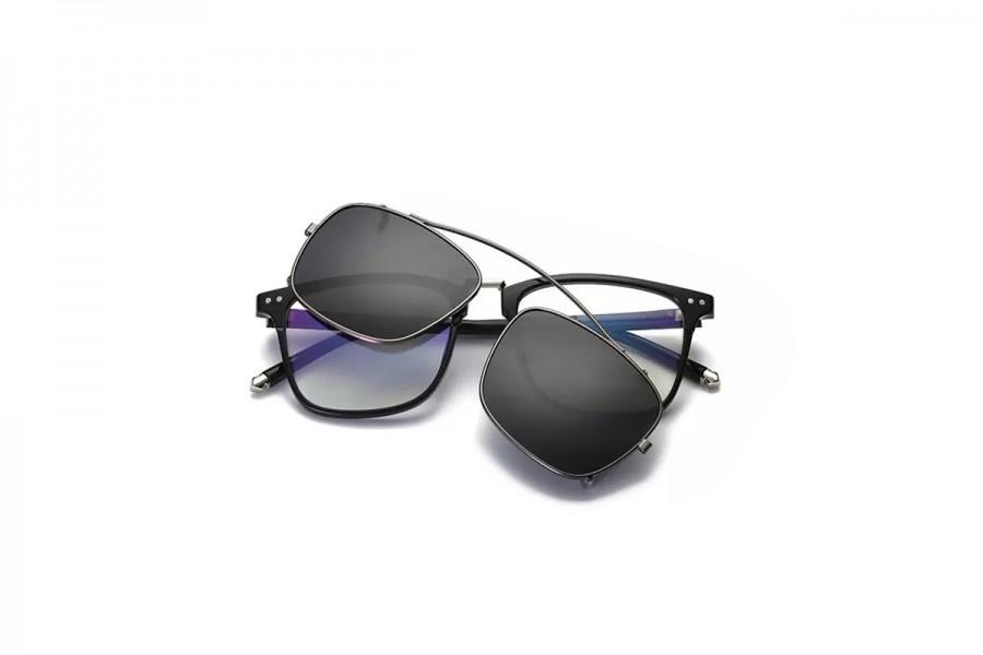 Raphael Chrome Tr90 Frame Tac Polarised Clip On Sunglasses