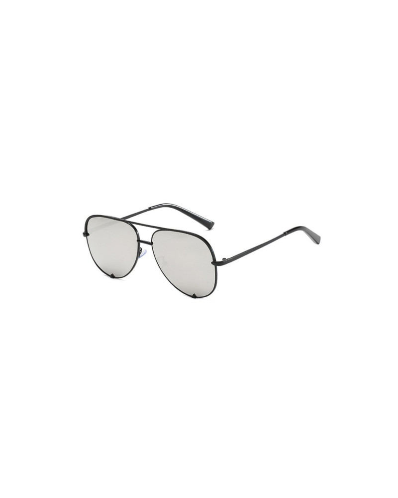 Lexi - Black Mirror Oversized Aviator Sunglasses