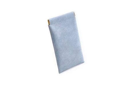 Light Blue Snap Closure Sunglasses Pouch