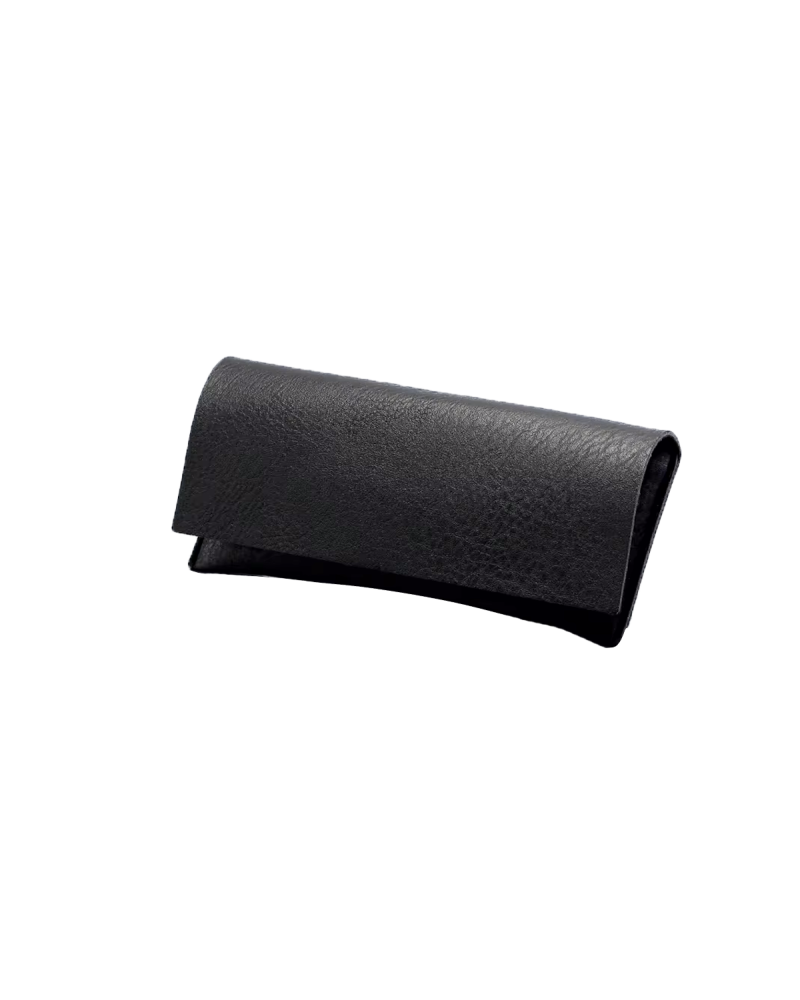 Soft Vegan Leather Glasses Case - Black