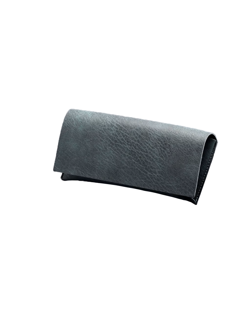 Soft Vegan Leather Glasses Case - Blue