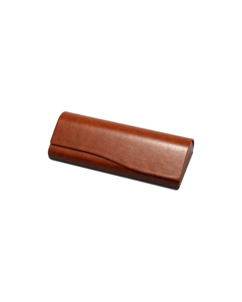 Glasses Hard Case Leather Grain - Tan