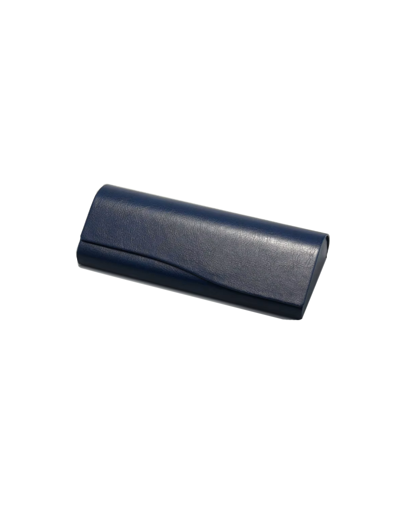 Glasses Hard Case Leather Grain - Navy