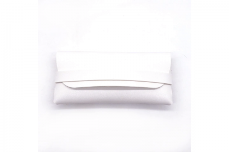 Vegan Leather Glasses Case with Strap - White