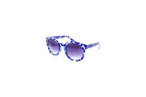 Suki - Round Blue Womens Sunglasses Front