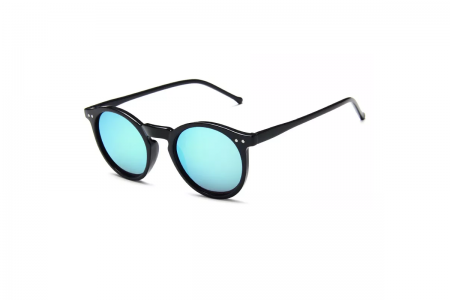 Lennox - Black Blue RV Round Sunglasses