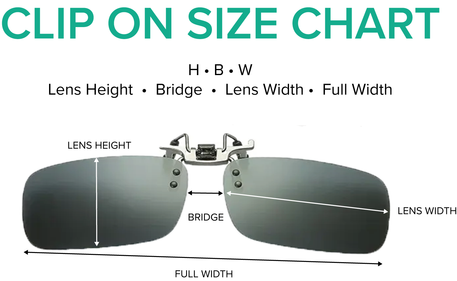 Clip on Sunglasses Size Chart Sunnies.com.au