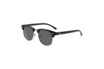 recycled retro polarised sunglasses half rim black silver