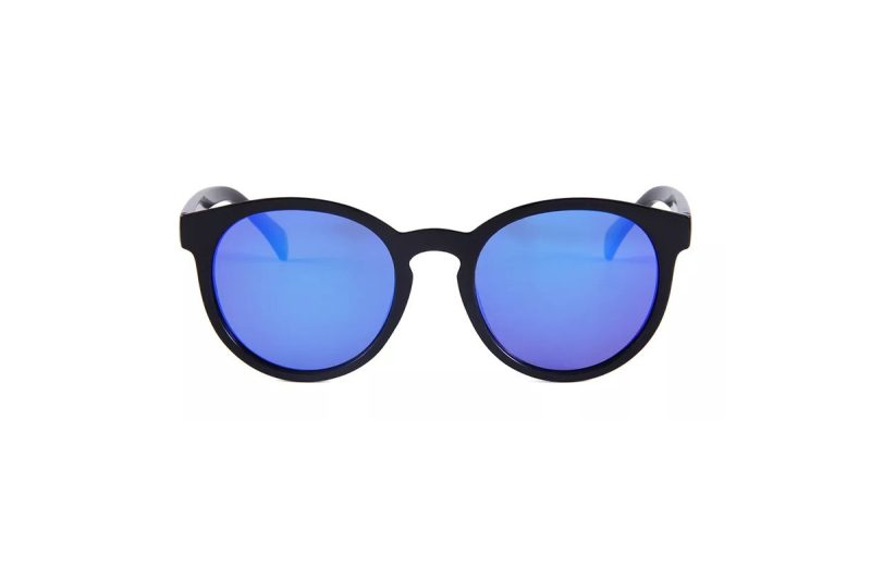 Brockovich - Black Blue Polarised Wooden Sunglasses front