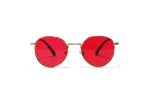 Harlow Red Lens Vintage Round Sunglasses Front
