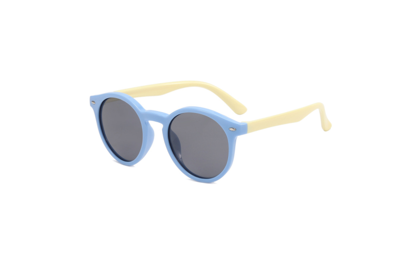 images Evie - Baby Blue Round Flexible Kids Sunglasses