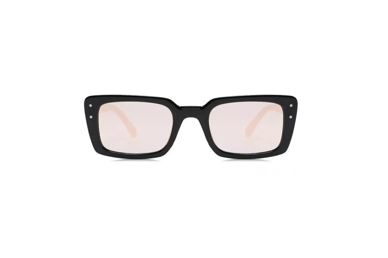 Mika - Black Pink RV Rectangle Sunglasses front