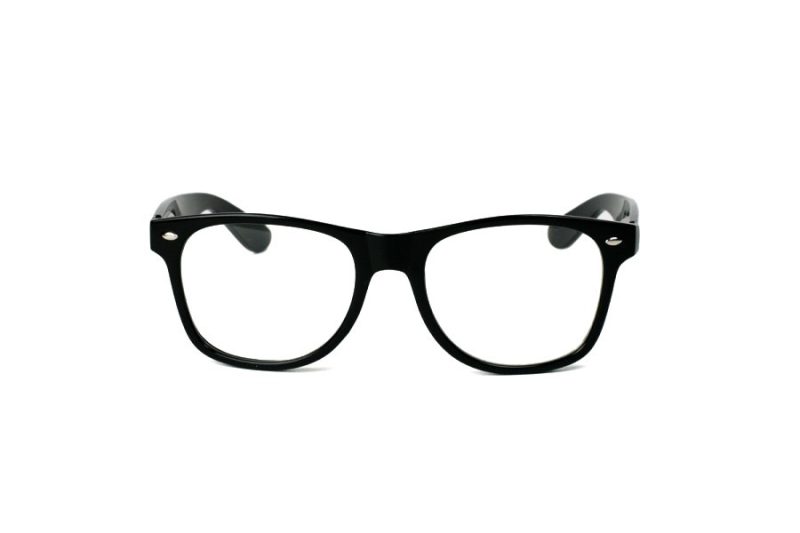 Classic Clear Lens Glasses - Black front