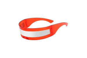 Future Party Sunglasses Red Frame and Mirror Lens