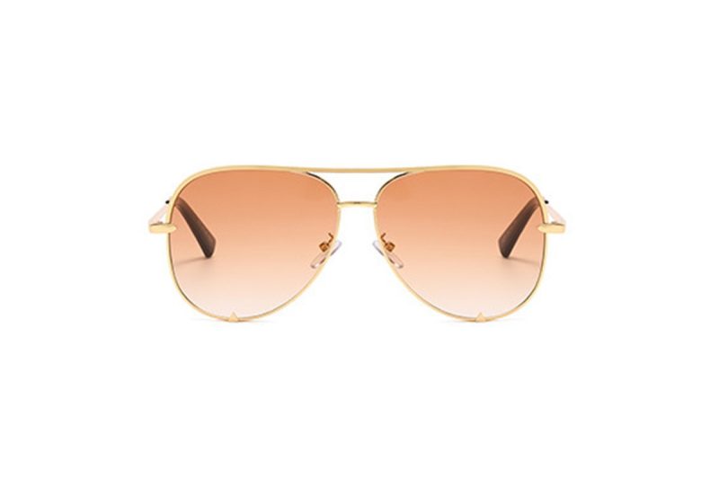 Lexi - Gold Oversized Aviator Sunglasses front