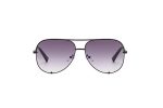 Lexi - Black Purple Oversized Aviator Sunglasses front