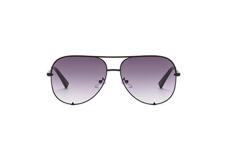 Lexi - Black Purple Oversized Aviator Sunglasses front