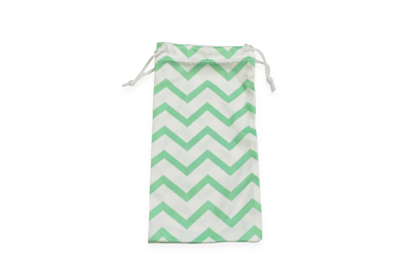 images Microfibre Cloth Sunglasses Pouch Chevron - Mint