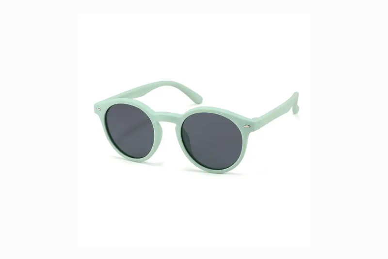 Evie -  Pistachio Green Round Flexible Kids Sunglasses