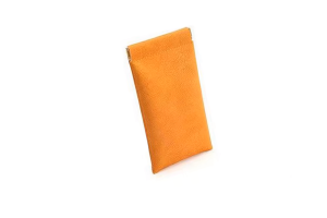 Orange Snap Closure Sunglasses Pouch