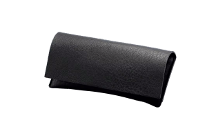 Soft Vegan Leather Glasses Case - Black