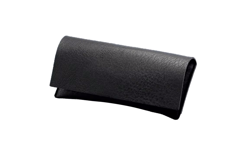 Soft Vegan Leather Glasses Case - Black