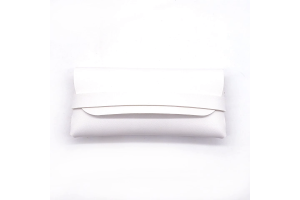 Vegan Leather Glasses Case with Strap - White