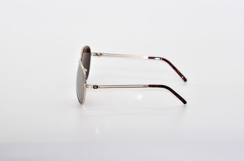 Silver Gold Mirror Aviator -  Smith side