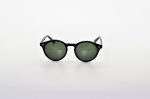 Johnny black Green Round Sunglasses front