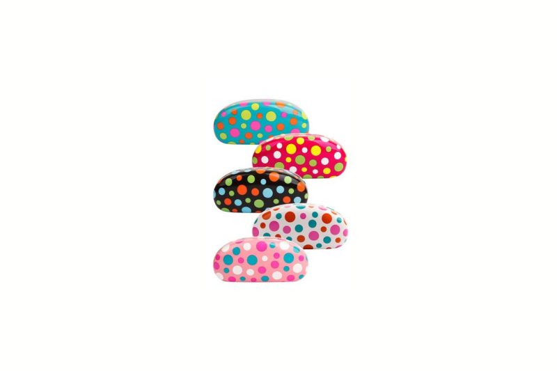 5 Hard Cases for sunglasses with spots.