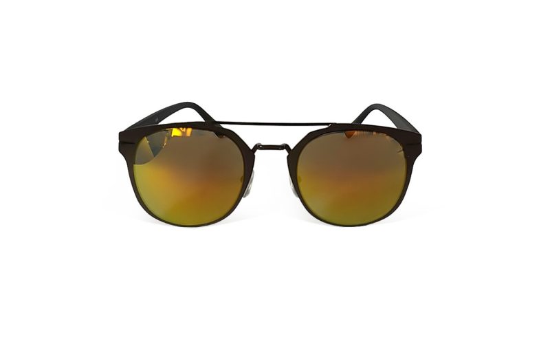 Retro Cross Bar Sunglasses  - Black Orange RV front