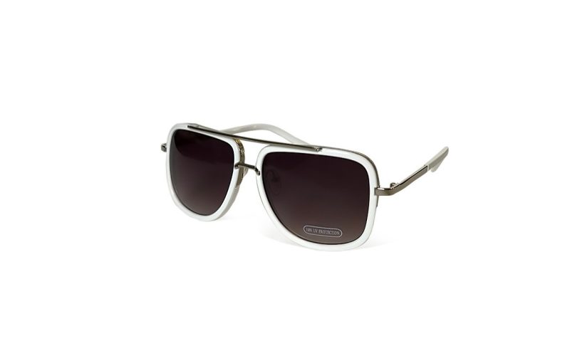 Knox - White chunky Aviator Sunglasses