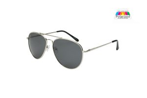 Pilot Aviator Sunglasses - Silver Polarised