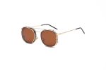 Sean - Gold brown Clip on Sunglass