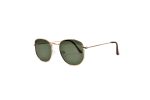 Drew - Gold Polarised Round Sunglasses