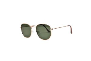 Drew - Gold Polarised Round Sunglasses