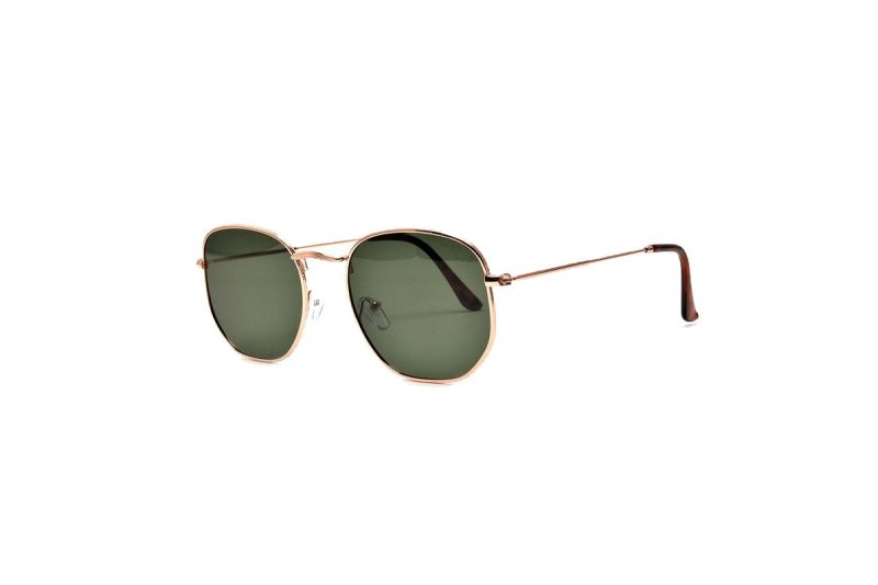 images Drew - Gold Polarised Round Sunglasses