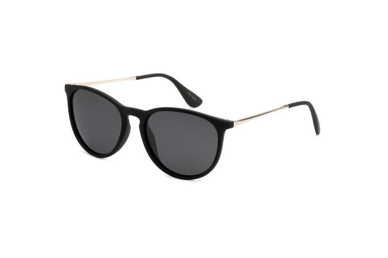 images Tailor - Matte Black Gold Polarised Women's 60s Sunglasses
