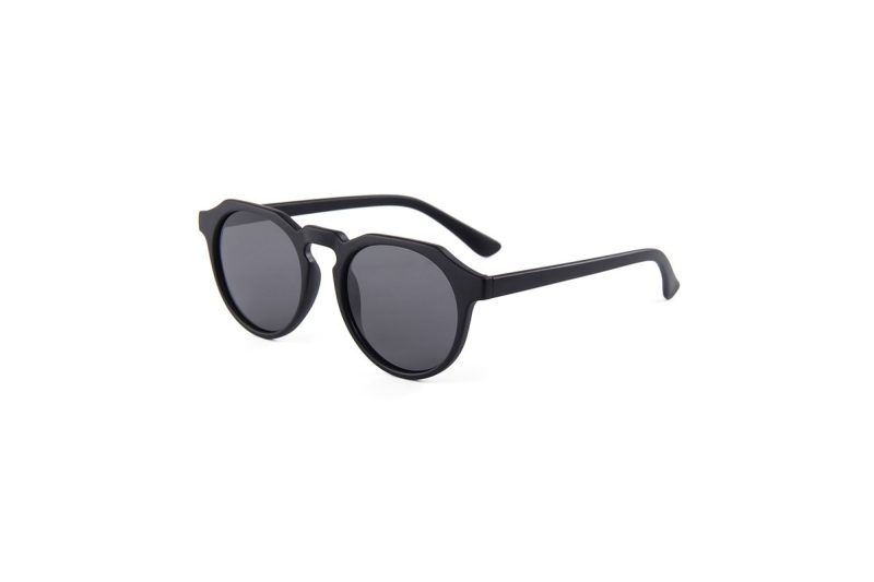 Cancun Black Polarised Round Sunglasses