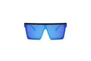 Jagger - Black Blue RV Oversized Flat Top Sunglasses