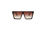 Jagger - Tort Oversized Flat Top Sunglasses