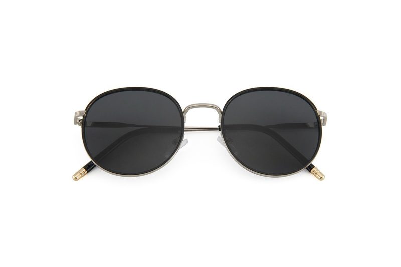 Ari black Round Metal Sunglasses