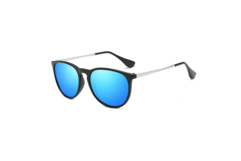 images Tailor - Matte Black Blue RV Round Polarised Sunglasses