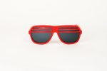 Kanye Half Shutter Shades with Mirror Lens - Red front