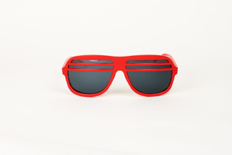 Kanye Half Shutter Shades with Mirror Lens - Red front