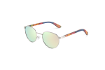 Rebel - Silver Rose Gold RV Polarised Round Wood Sunglasses