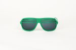 Kanye Half Shutter Shades with Mirror Lens - Green front