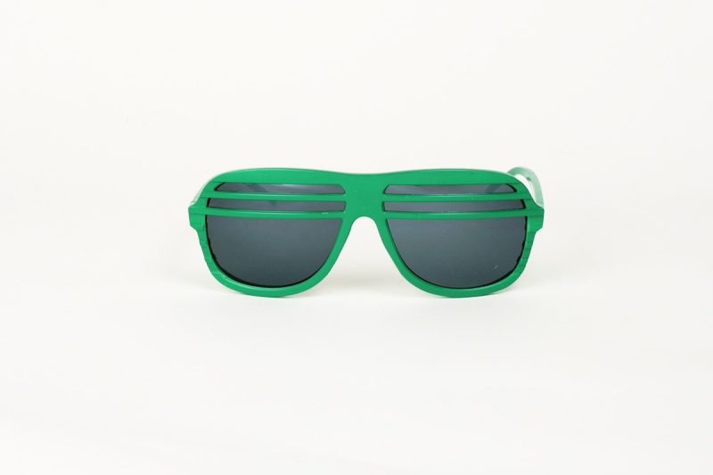 Kanye Half Shutter Shades with Mirror Lens - Green front