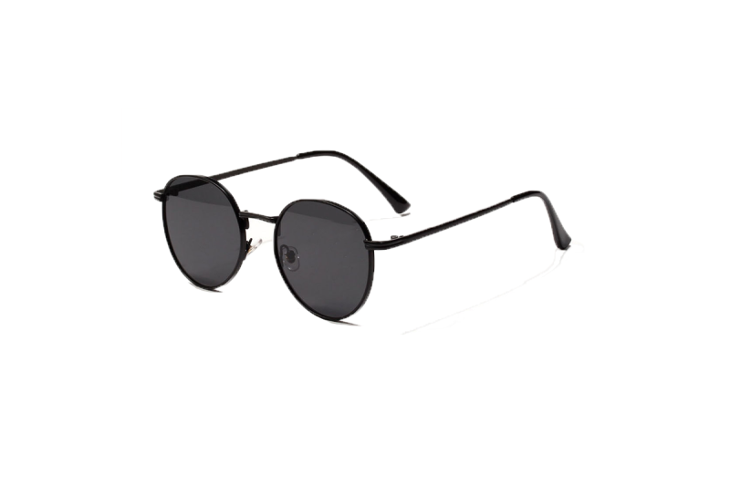 images Harlow Black - Vintage Black Round Metal Sunglasses