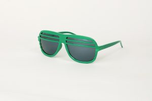 Kanye Half Shutter Shades with Mirror Lens - Green